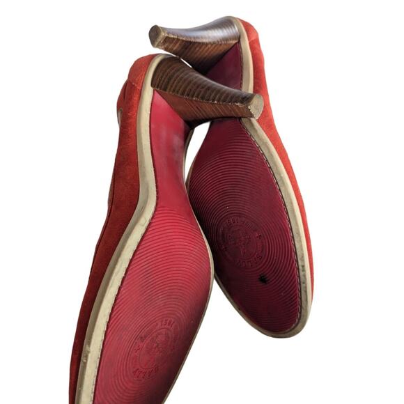 Bally High Heels Balmoral Red Suede with Rawhide Trim. Size 40/10 Made in Italy - Picture 7 of 12